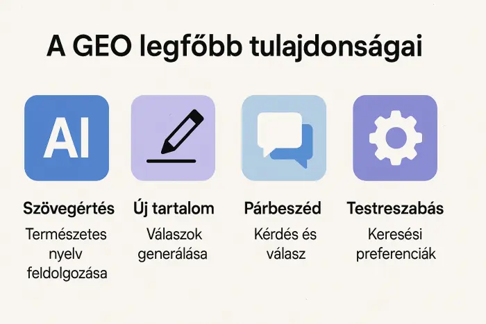 A GEO legfőbb tulajdonságai