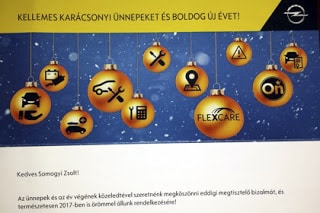 Opel ünnepi ügyféllevél személyre szabási hibával